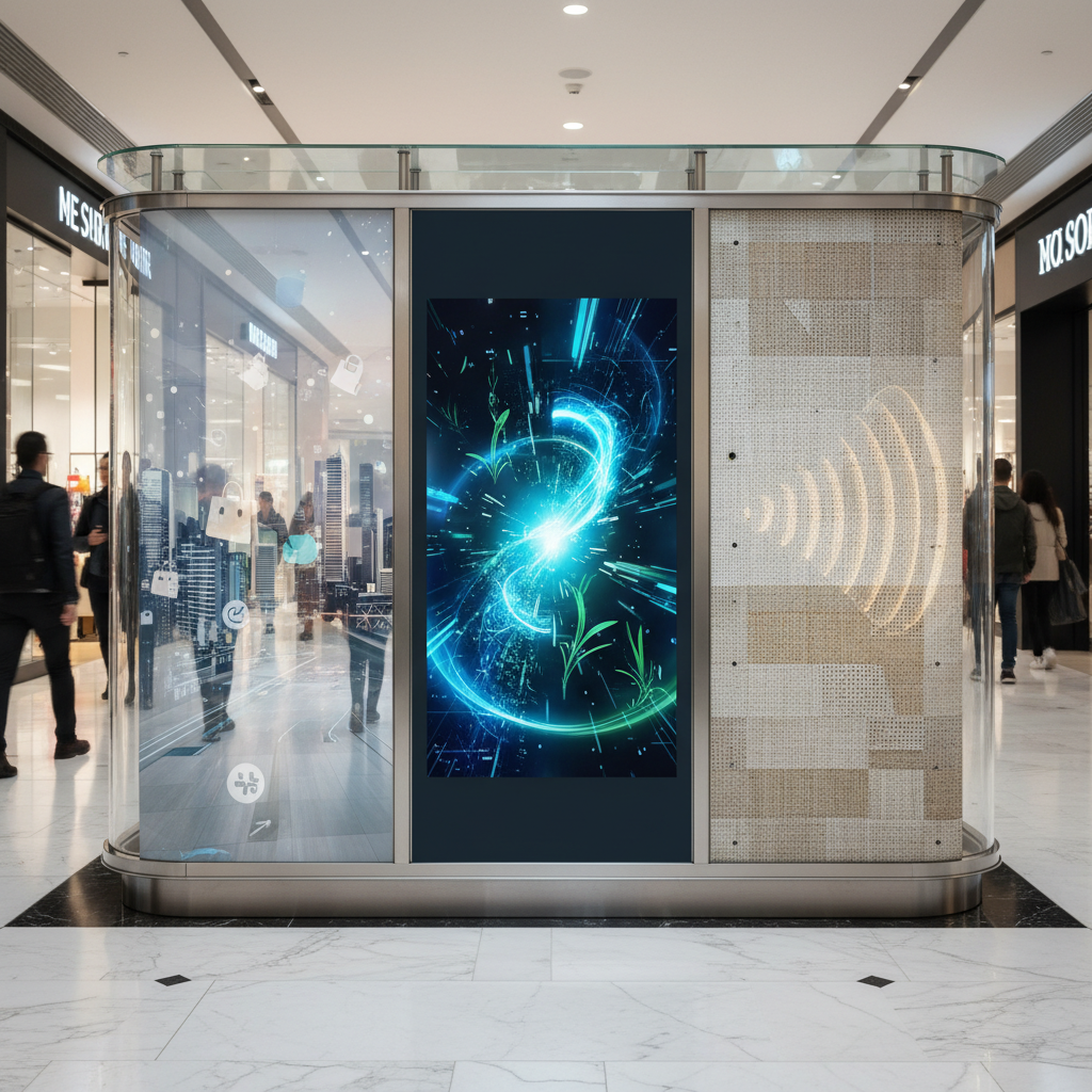 Combined Ag Ar Af Panels For Retail Mall Advertising Kiosks