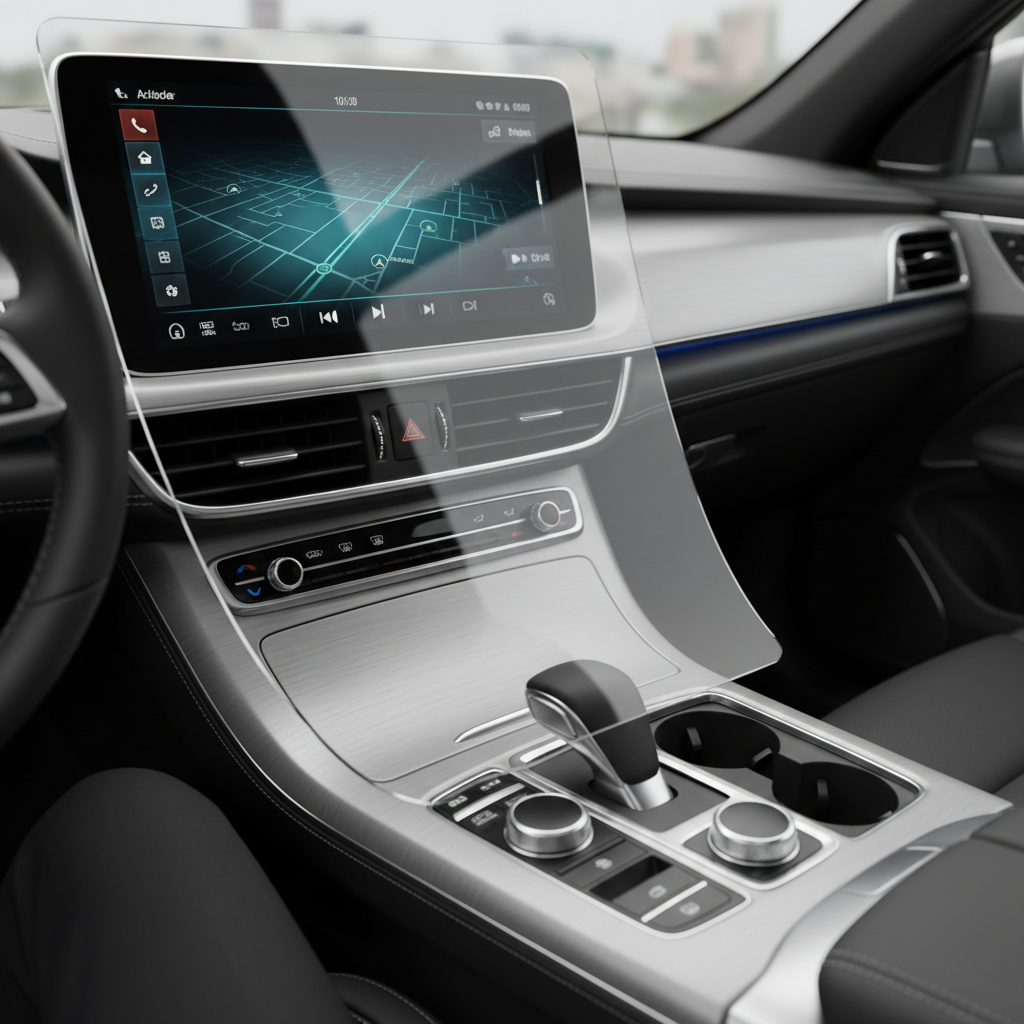Low-Glare Protective Glass For Automotive Center Consoles