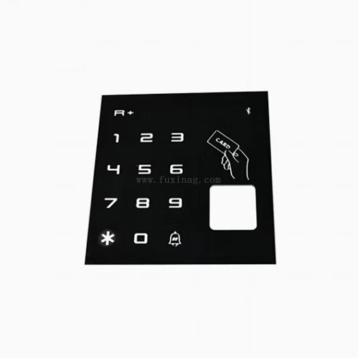 Silk Screen Printing Custom 2mm Tempered Glass Cover for Smart Door Lock with Af Coating