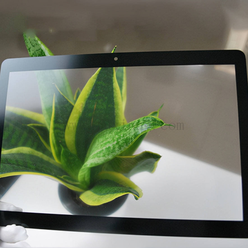 Custom Shape AG Anti-Glare Low Glare Coated Cover Glass supporting optional AF anti fingerprint coating for Industrial Control Panels & HMI