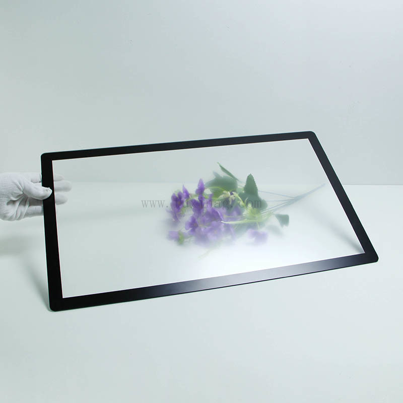 OEM Anti-Glare Screen Protector 3/4mm Thick 86/75/65/55/43/32/27/24 Inch Large Size Touch Panel Glass with AG/Af Coating for Interactive Display