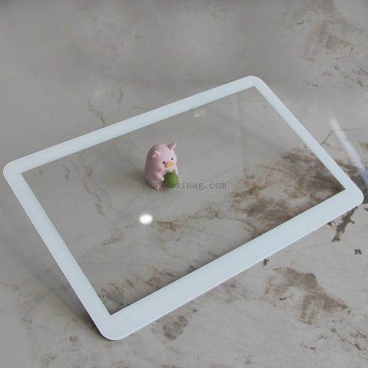 Fuxin Glass High Quality Tempered Cover Glass Panel for Display Application High Transmittance with White Silk Screen Edge