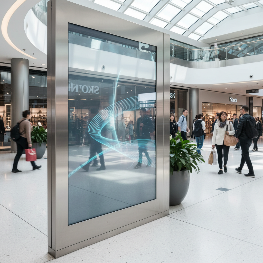 Ag+Ar+Af Coated Glass For Retail Mall Advertising Kiosks
