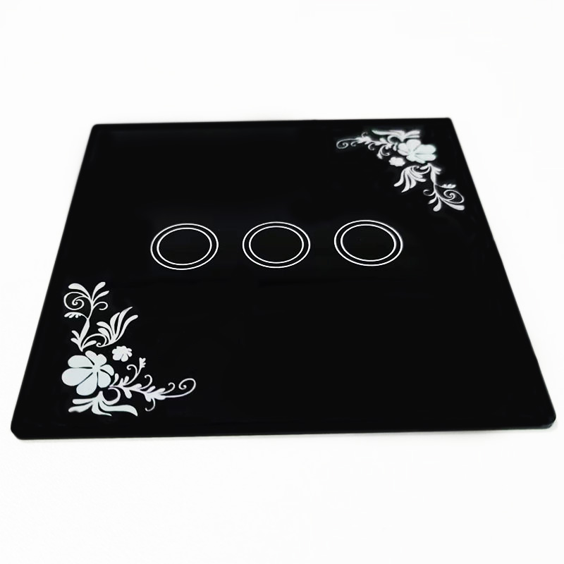 Heat-Resistant Screen-Printed Black Tempered Touch Panel Glass Ultra-Clear Glass
