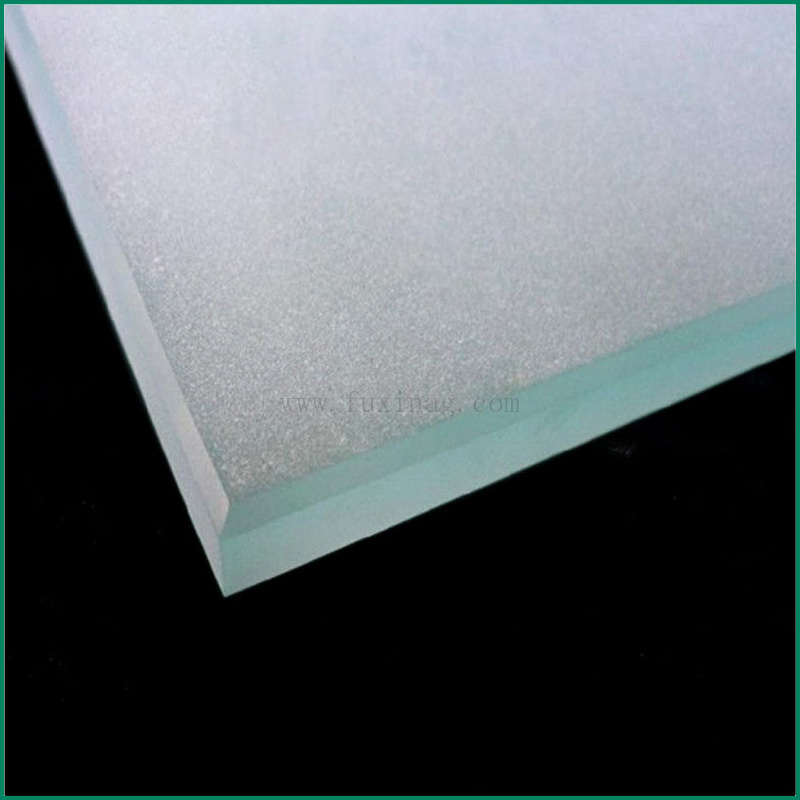 2~6mm Thick Ultra Clear Frosted Tempered Glass Custom Acid Etched Anti Glare Sandblasted Glass