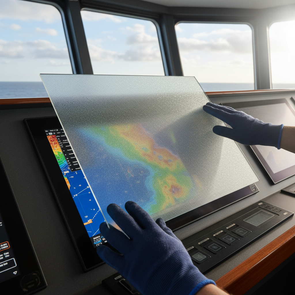 Anti-Glare Etched Glass For Ship Navigation Bridge Displays